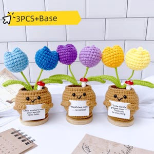 Tuilpe au crochet, Merci de m'avoir aidé à grandir, Cadeau pour papa, Meilleur papa du monde - Pas de concours ! Crochet de soutien émotionnel, cadeau de remise des diplômes,