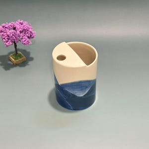 PREORDER Blue Ceramic Travel Mug, Handmade Pottery Coffee Tea Cup, Ceramic To Go Cup, Unique Gift for Coffee Tea Lovers, Cute Gift, Sip Mug