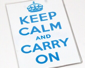 Passport Cover  - Keep Calm and Carry On - YOU CHOOSE COLOR
