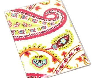 Passport Cover  - Pink and Green Paisley