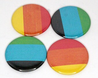 2.25" Magnet Bottle Opener Pocket Mirror - Rainbow