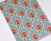 Passport Cover - Blue Orange Peacock Feathers