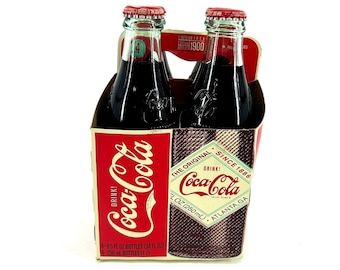 Coca Cola 4 Pack 8.5oz Glass Bottles Limited Edition Circa 1900 Atlanta GA Full