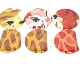 2.25" Set of 6 Magnets- Giraffes