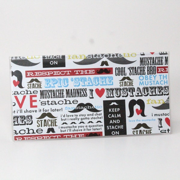 Checkbook Cover - Mustache Love