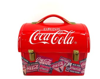 Coca-Cola Gibson Red Ceramic Lunchbox Style Cookie Jar Vintage AdvertisingDesign