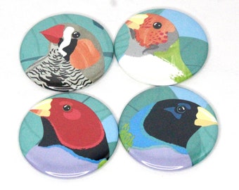 2.25" Set of 4 Magnets- Exotic Birds