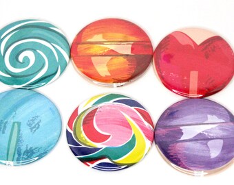 2.25" Set of 6 Magnets- Lollipops