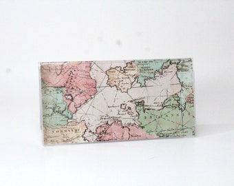 Checkbook Cover - Old World Map