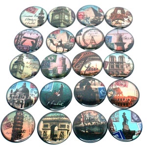 2.25&quot; Magnet Bottle Opener Pocket Mirror - Travel Dreams YOU CHOOSE PATTERN