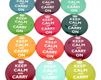 2.25" Magnet Bottle Opener Pocket Mirror - Keep Calm and Carry On