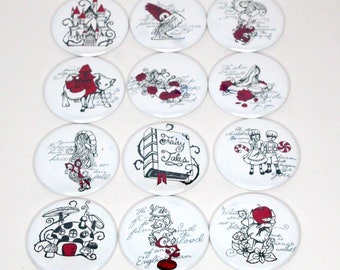 2.25" Magnet Bottle Opener Pocket Mirror - Fairy Tales