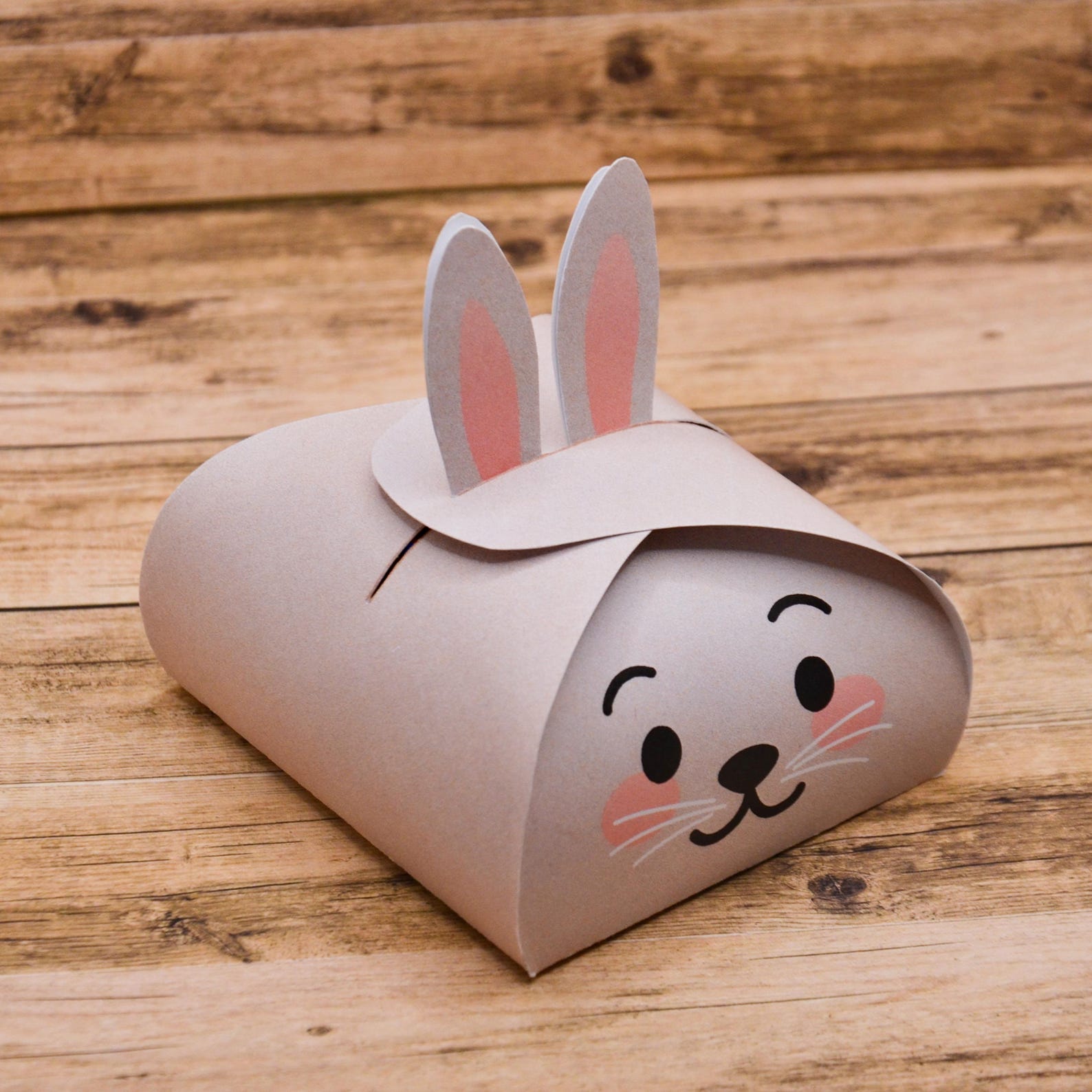 Bunny Gift Box Template Printable, Paper Easter Rabbit Bag, Printable ...