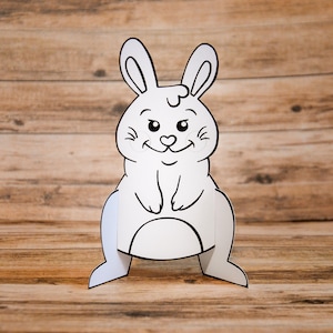Paper Easter Craft Kit, Easter Bunny,cut out and coloring pages, drawings and crafts for kids, printable rabbit, instant downloads