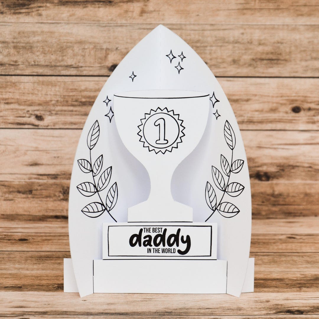 Winner Crafts Paper Father's Day Craft Kit, Cup for Dad,cut Out and Coloring Pages ...