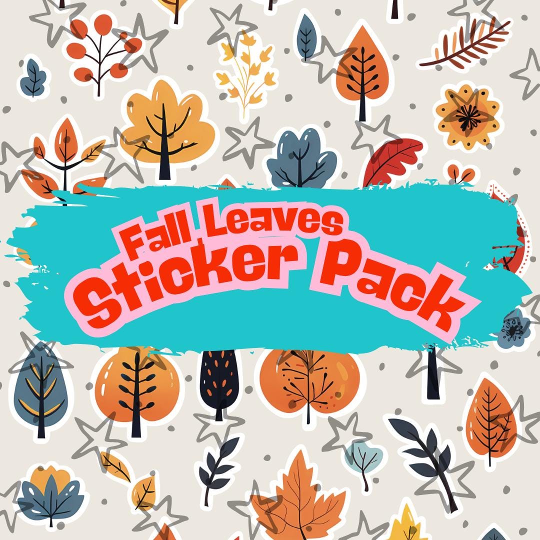Fall Leaves Sticker Sheet, Autumn Planner Stickers (digital Download ...
