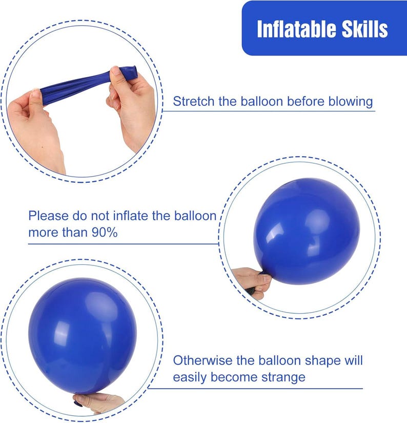 Royal Blue Balloons Different Sizes 135pcs for Birthday Arch, Latex ...