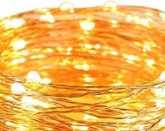Fairy Lights Plug in, 33ft 100 LED String Lights for Bedroom,Warm White Copper Wire Lights, Waterproof Indoor Outdoor Decorative Fairy Light