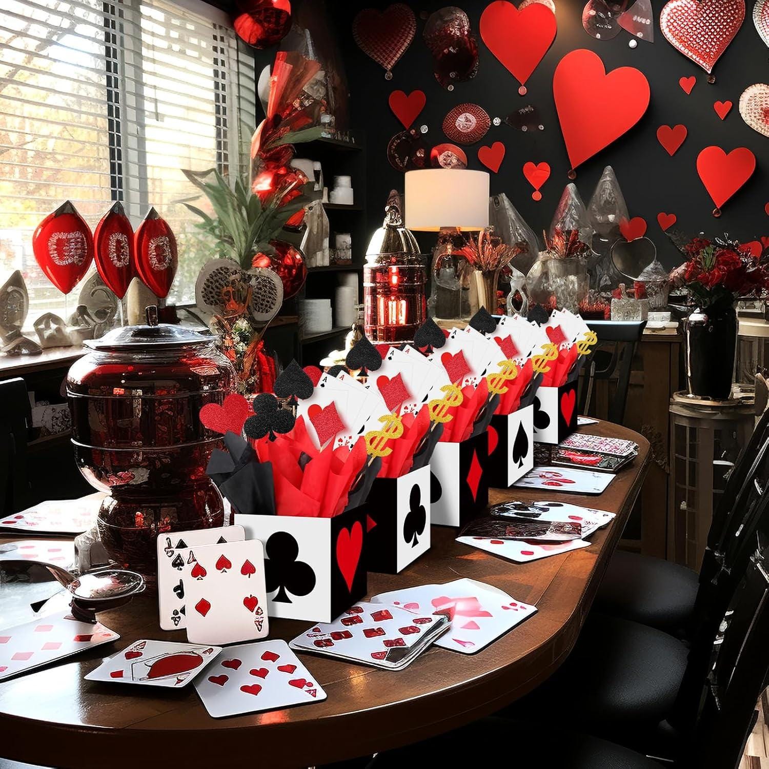 6 Set Casino Party Decorations Casino Favor Boxes (6 X 6 X 6 Inch