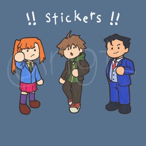 Visuele romanonderzoekers! Ace Attorney, Your Turn To Die en Danganronpa-stickers