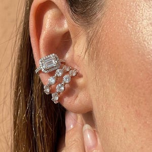Ear Cuff Luxe Argent 925 | Ear Cuff Zirconium 5A | Ear Cuff Sans Piercing | Bijou Oreille Élégant | Vendu à l’Unité ou Set