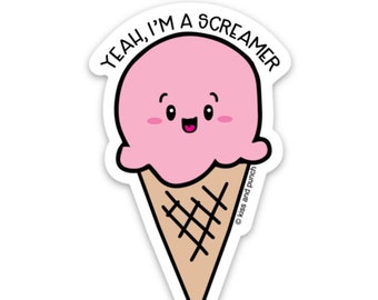 OFERTA - Pegatina de helado divertida e inapropiada - Sí, soy un gritón - Pegatina para botella de agua - Portátil - Planificador - Bullet Journal - 3 pulgadas