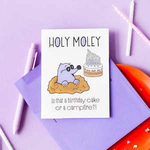 Lustig, du bist alt Letterpress Geburtstagskarte – Holy Moley – Punny Gruß für Freund – Viele Kerzen – Für Mann – Für Frau – Umweltfreundlich