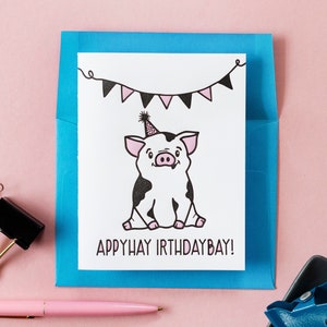 Lustige süße Letterpress Geburtstagskarte - GenX - Millennial Bday - Freundin - Bester Freund - Schweinchen Liebhaber - Handgemacht - Umweltfreundlich