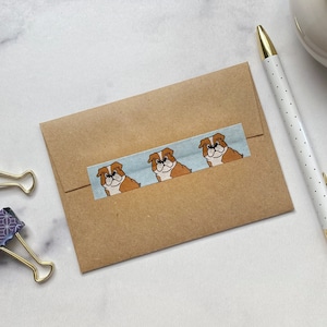Adhésif adhésif en Washi Bulldog - Bullet Journal - Style papeterie de l'agenda - Bas de Noël - Ruban adhésif pour chien drôle - Papier cadeau - Cadeaux de moins de 10 ans