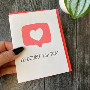 Funny I'd Double Tap That Letterpress Card - Anniversary - New Love - Situationship - Valentine's Day Card - Online Dating - Cute Nice Butt
