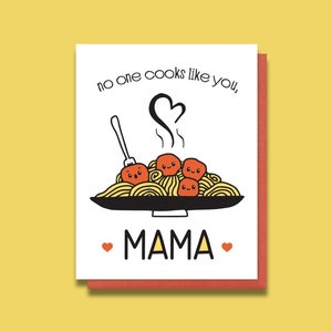 Grappige spaghettikaart voor moeder - Moederdagkaart van kinderen - van kind - schattige Moederdag boekdrukkaart - beste kok meesterkok A2