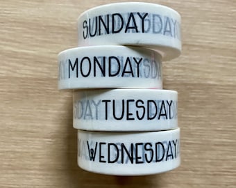 NEW! Days of the Week Washi Tape - Bullet Journal - Planner Stationery Flair - Stocking Stuffer - Paper Tape - Gift Wrap - Gifts Under 5