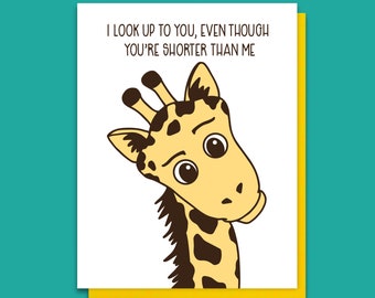 Mom Letterpress Card - Mentor Card - Funny Awkward Giraffe - Parent Birthday - Card from Tall Son Daughter Friend BFF - Just Because A2