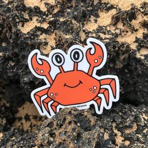 Cute Crab Sticker - 3 Inch Vinyl Sticker - Water Bottle Sticker - Laptop Sticker - Planner Sticker - Fun Sticker - Cancer Sign Horoscope