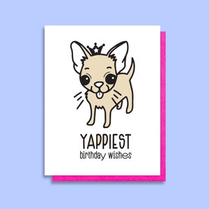 OFERTA - Tarjeta de cumpleaños divertida para perro pequeño - Dueño de un chihuahua - Deseos de cumpleaños más alegres - Cumpleaños de un amigo - Tarjeta de felicitación impresa - Juego de palabras con un cachorro ruidoso