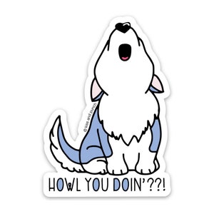 Sticker Husky drôle - Sticker chien hurlant mignon - Sticker bouteille d'eau - Sticker pour ordinateur portable - Sticker agenda - Bullet Journal - 3 pouces