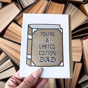 Smart Dad Letterpress Karte - Lustiger Vatertag - Buch Dad Geburtstagskarte - Vater Danke - Karte von Tochter oder Sohn - Umweltfreundlich