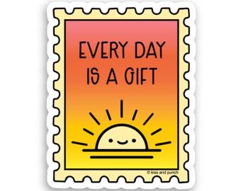 Niedlicher Positivität Dünner Magnet - 10cm - Jeder Tag ist ein Geschenk - Geschenk für spirituelle Person - Dankbarkeit - Geschenke unter 5 - Lustiger Strumpf Stuffer