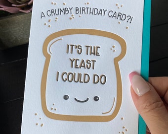NEW* Funny Crumby Birthday Card | Dad Joke Cards | Pun Gifts for Men | Gifts for Women | Funny Toast Birthday Card | Foodie Gifts for Him