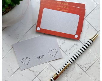 Mini Notecard Set of 60 - Etch a Note Flat Cards - Lunch Notes - Mini Cards - Enclosure Cards - Throwback 80s - Gift Under 15 - Placecards