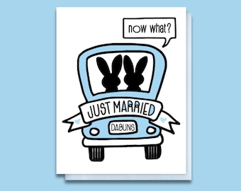 Funny Wedding Card - Marriage Card - Inappropriate Just Married - For Newlyweds - Elope - Honeymoon - Virtual Wedding - Matrimony - A2