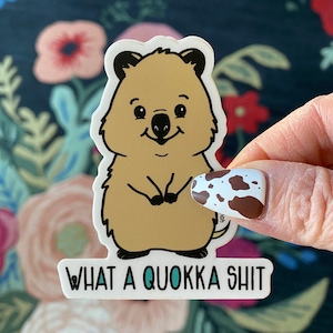 Funny Quokka Sticker - Cute Waterproof Sticker - Laptop Sticker - Planner Sticker - Bullet Journal - 3 Inch Bottle Decal - Gifts Under 5