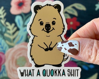Funny Quokka Sticker - Cute Waterproof Sticker - Laptop Sticker - Planner Sticker - Bullet Journal - 3 Inch Bottle Decal - Gifts Under 5