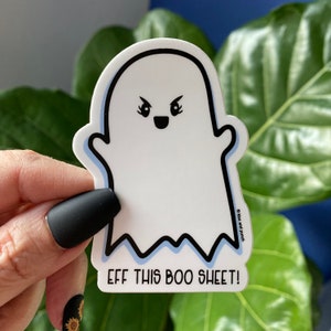 Pegatina de fantasma divertida - - Hoja de "Eff This Boo" - Pegatina de fantasma linda - Pegatina de botella de agua - Pegatina para computadora portátil - Pegatina de planificador - Bullet Journal