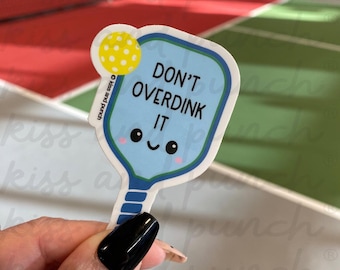 Divertente adesivo da pickleball - Adesivo "Non esagerare con il tiro" - Adesivo per borraccia - Adesivo per laptop - Adesivo per agenda - Bullet Journal - 7,6 cm (3 pollici)