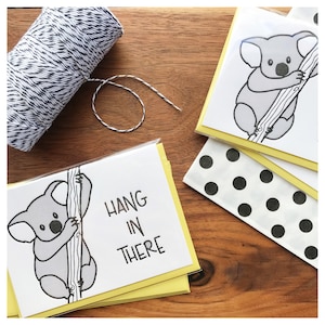 OFERTA - Tarjeta de ánimo con estampado de koala - Bonita "Mejórate pronto" - Aguanta - Apoyo - Pensando en ti - Quimioterapia contra el cáncer