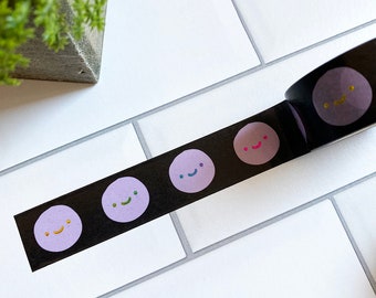 Cute Rainbow Foil Face Washi Tape - Bullet Journal - Planner Stationery Flair - Stocking Stuffer - Paper Tape - Gift Wrap - Gifts Under 10