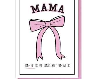 NEW* Cute Coquette Mama Letterpress Card - Funny Mom Card - Punny Mother's Day Card - Pink Bow Card for Wife - Gift for Mom - Bestie BFF A2