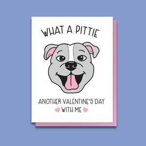 Cartão engraçado de impressão tipográfica Pitbull - Dia dos Namorados engraçado - Pittie Valentine - Pai de cachorro fofo - Outro Dia dos Namorados juntos - Casal de longa data