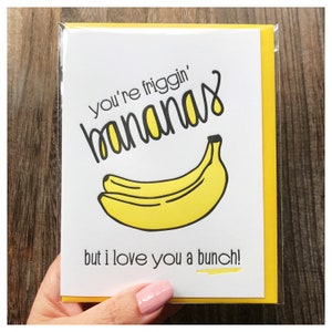 Tarjeta de amor atrevida - Divertida impresión tipográfica "Eres una loca loca" - Te amo muchísimo - Linda tarjeta de San Valentín - Juego de palabras - Mensaje inteligente